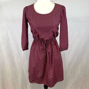 BeBop pink and navy geometric print keyhole back dress size XS